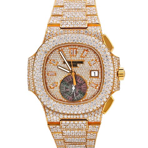 and 18 karat rose gold patek philippe nautilus diamond watch